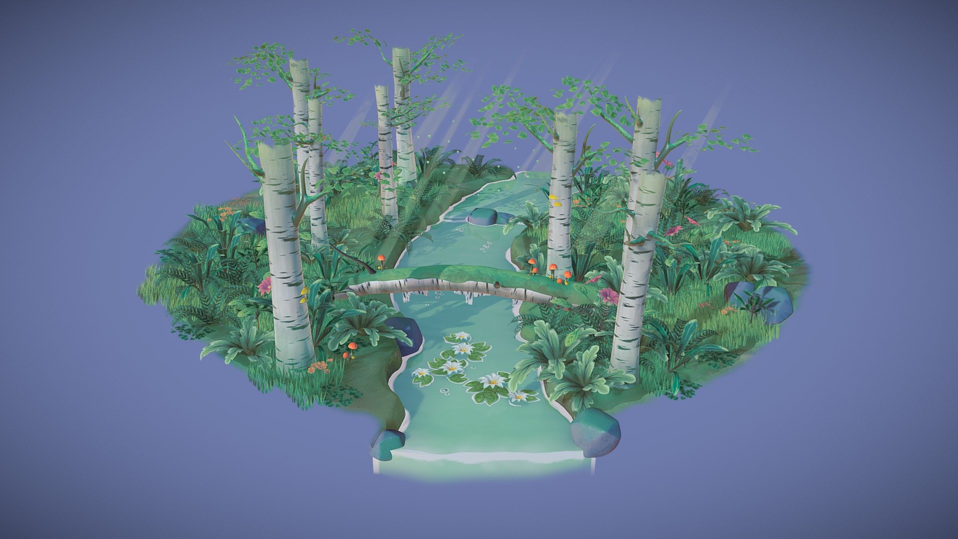 Birch Forest 3d model