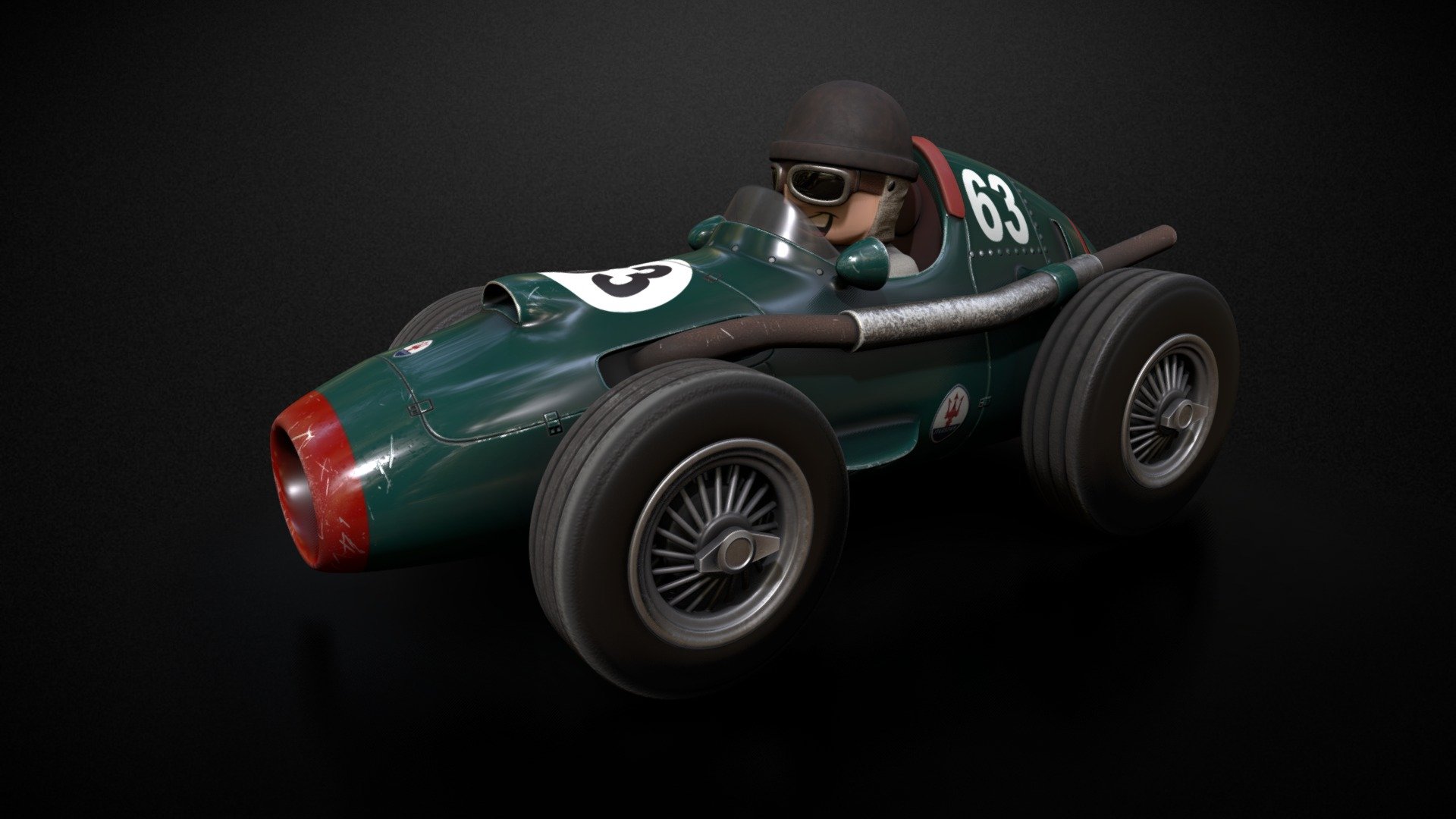 Maseretti F1 1950 "Choro_Q" green 3d model