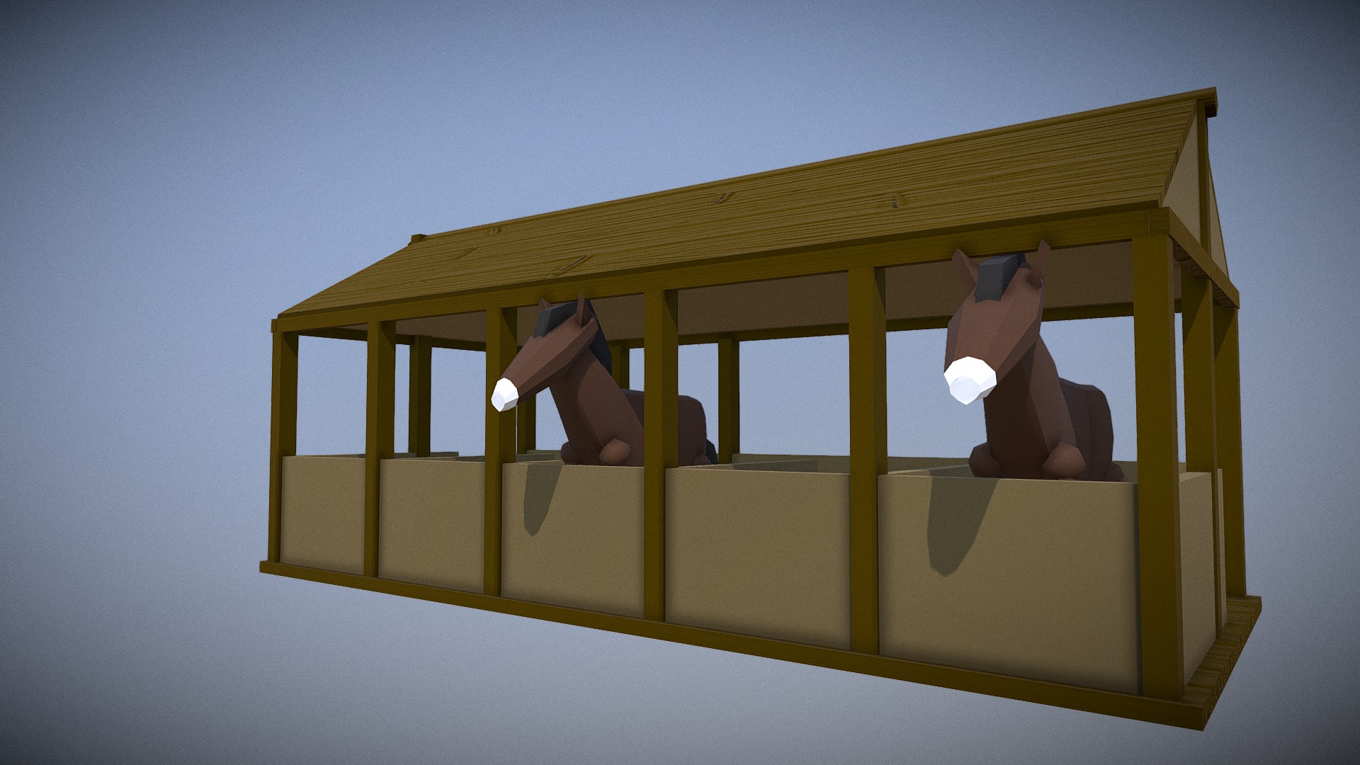 Low Poly Stables 3d model