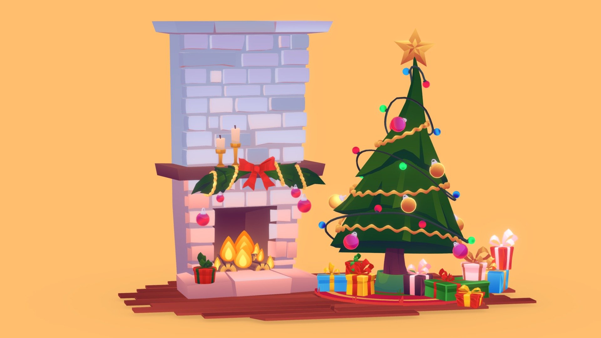 small Christmas Pack 3d model