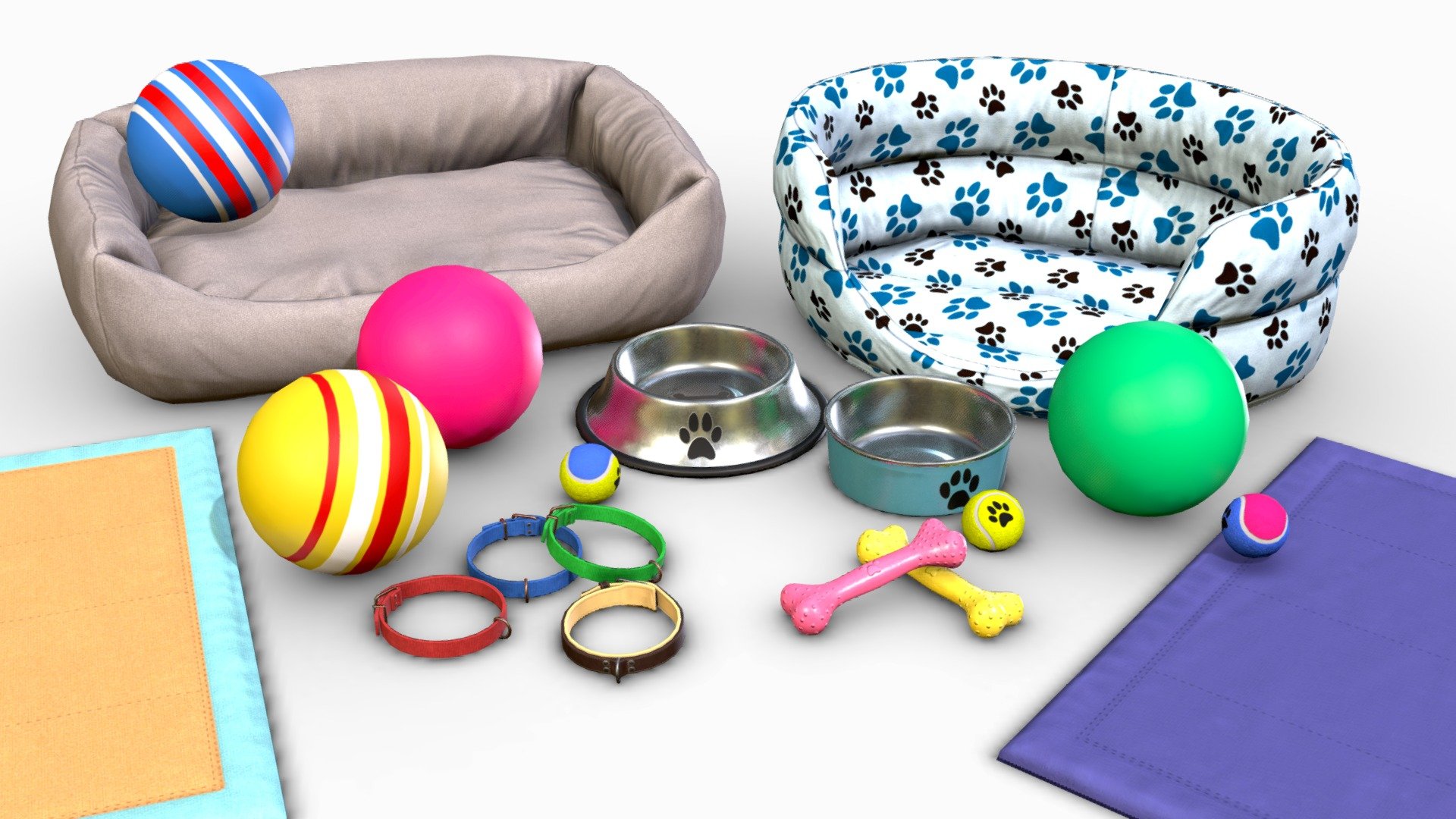 Puppy accessories 3d model