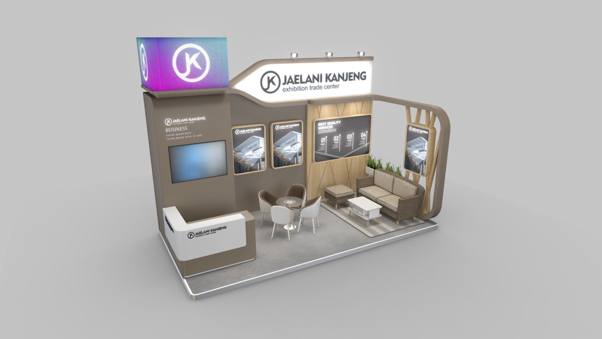 EXHIBITION STAND ALY 18 sqm 3d model