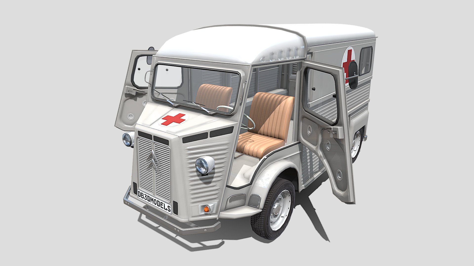 Citroen HY Ambulance with interior 3d model