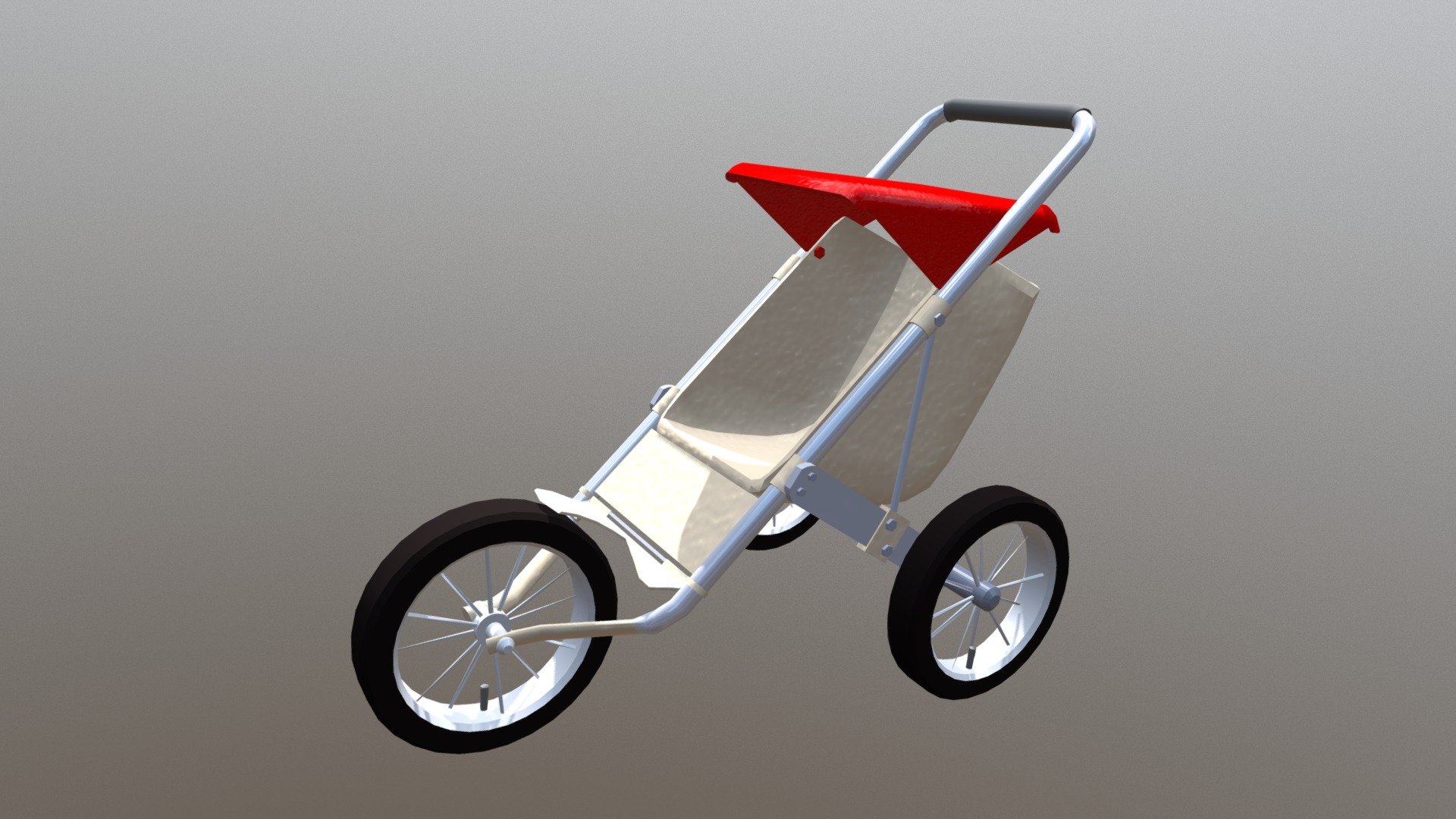 Stroller 3-Wheeled 3d model