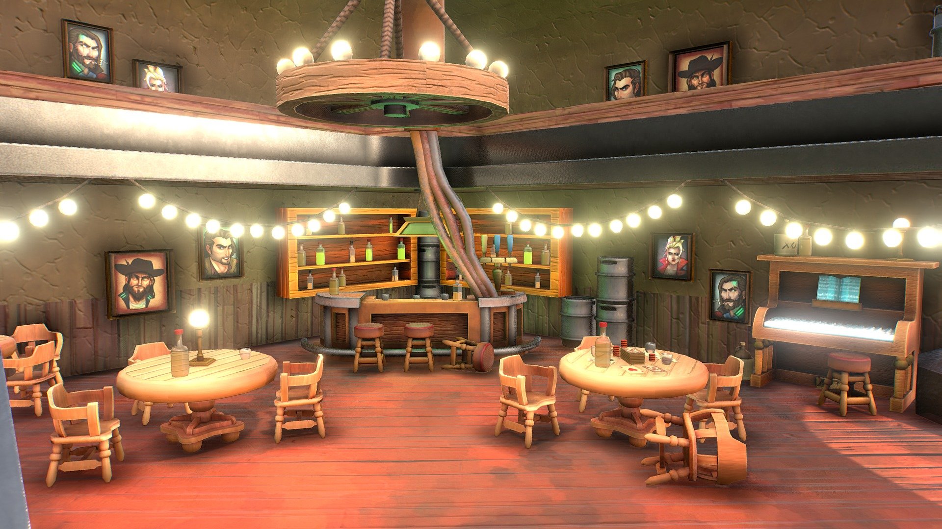 Stylized Saloon 3d model