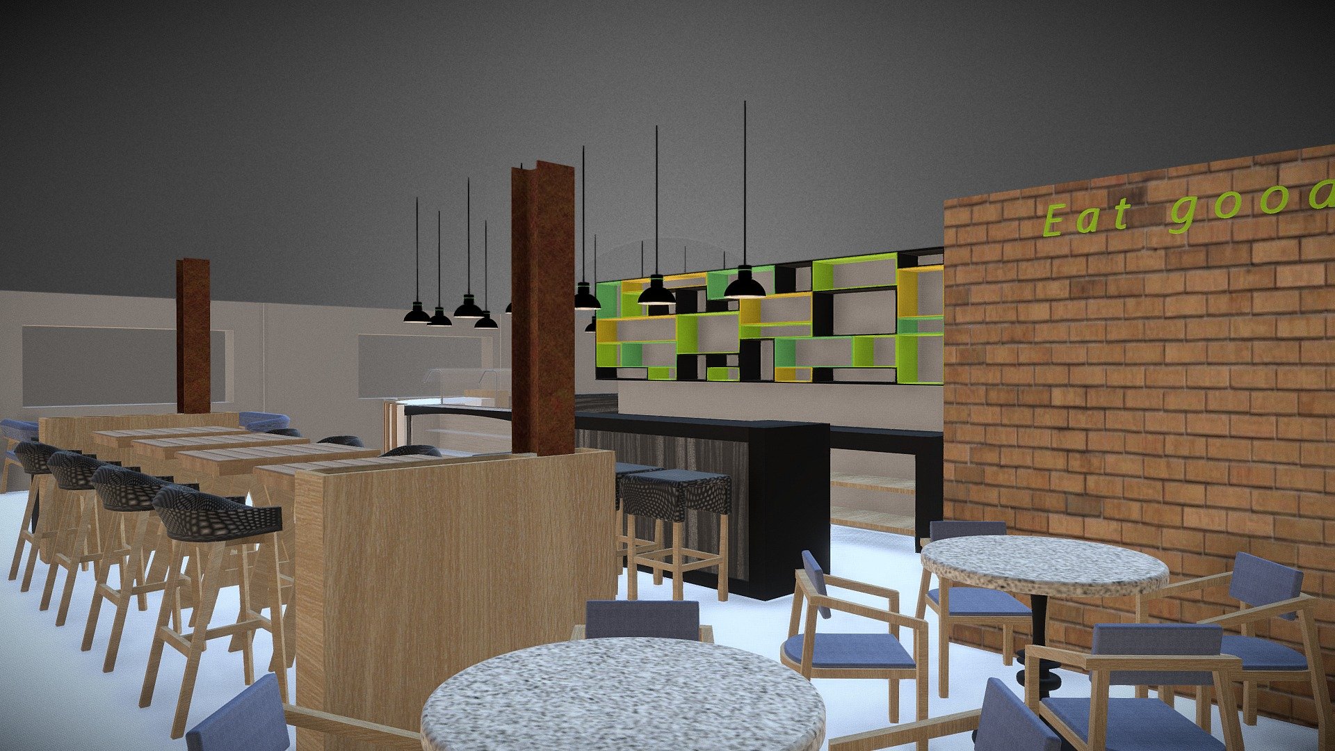 Bar-Restaurant 3d model