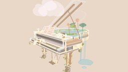 Stylized piano