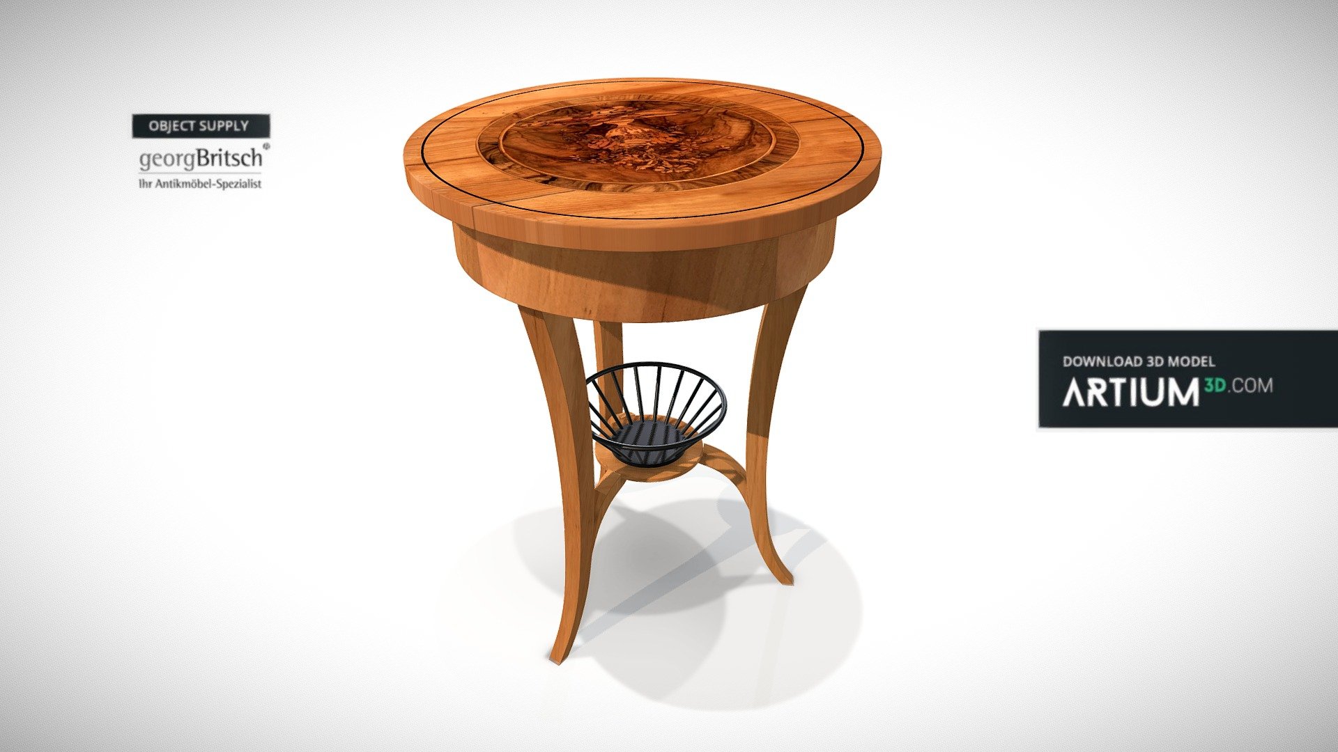 Biedermeier sewing table 3d model