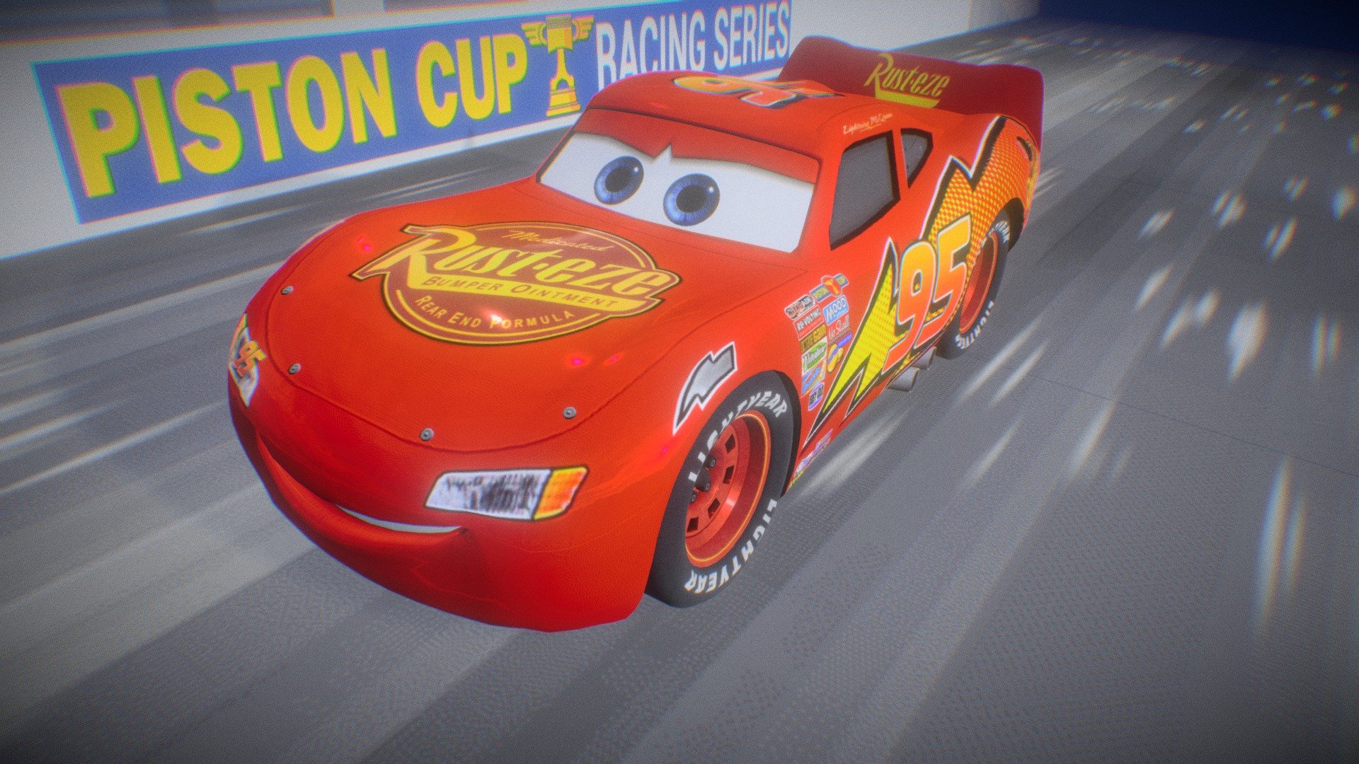 Lightning McQueen in Action 3d model