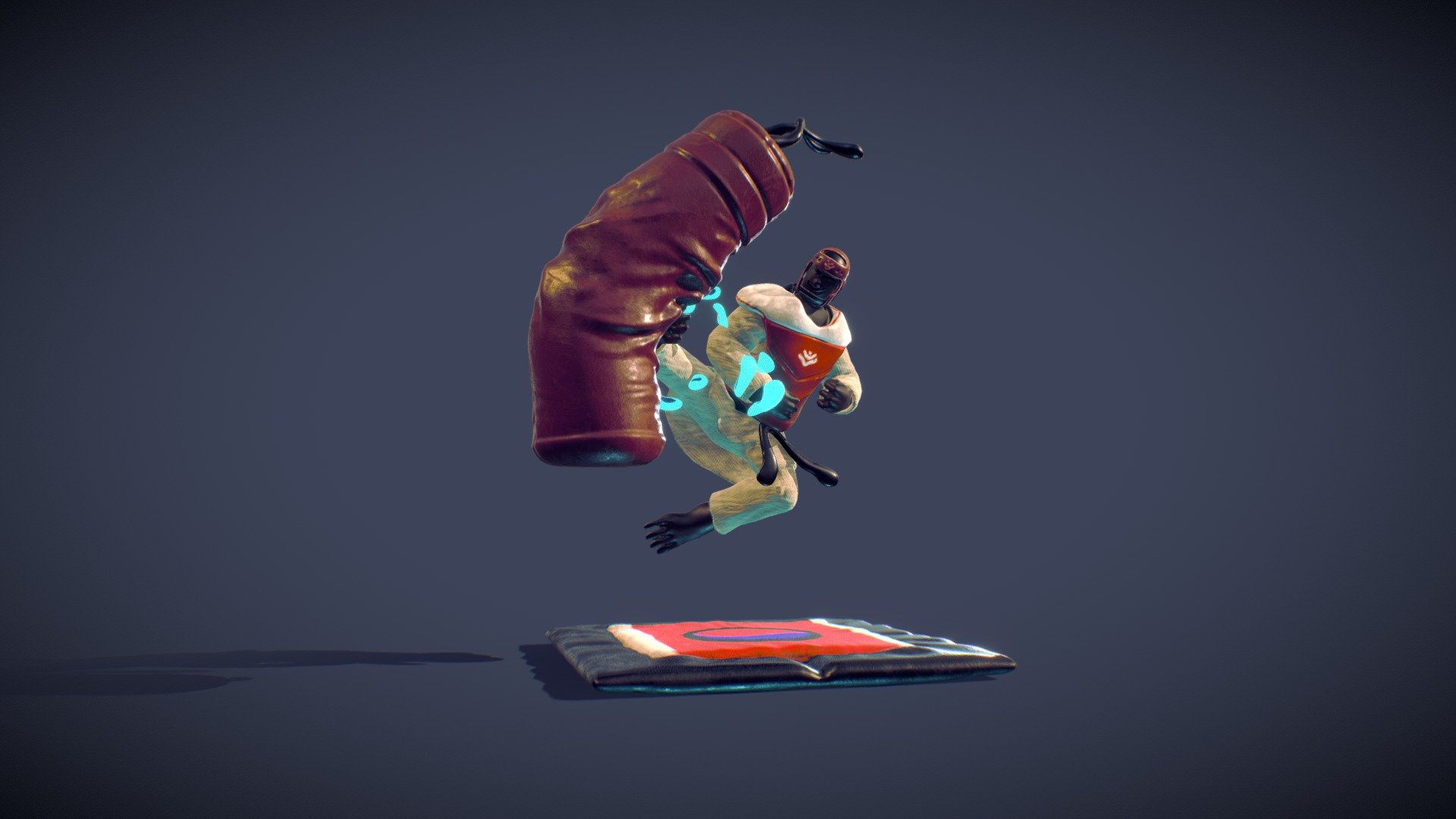 Taekwondoin Kick 3d model