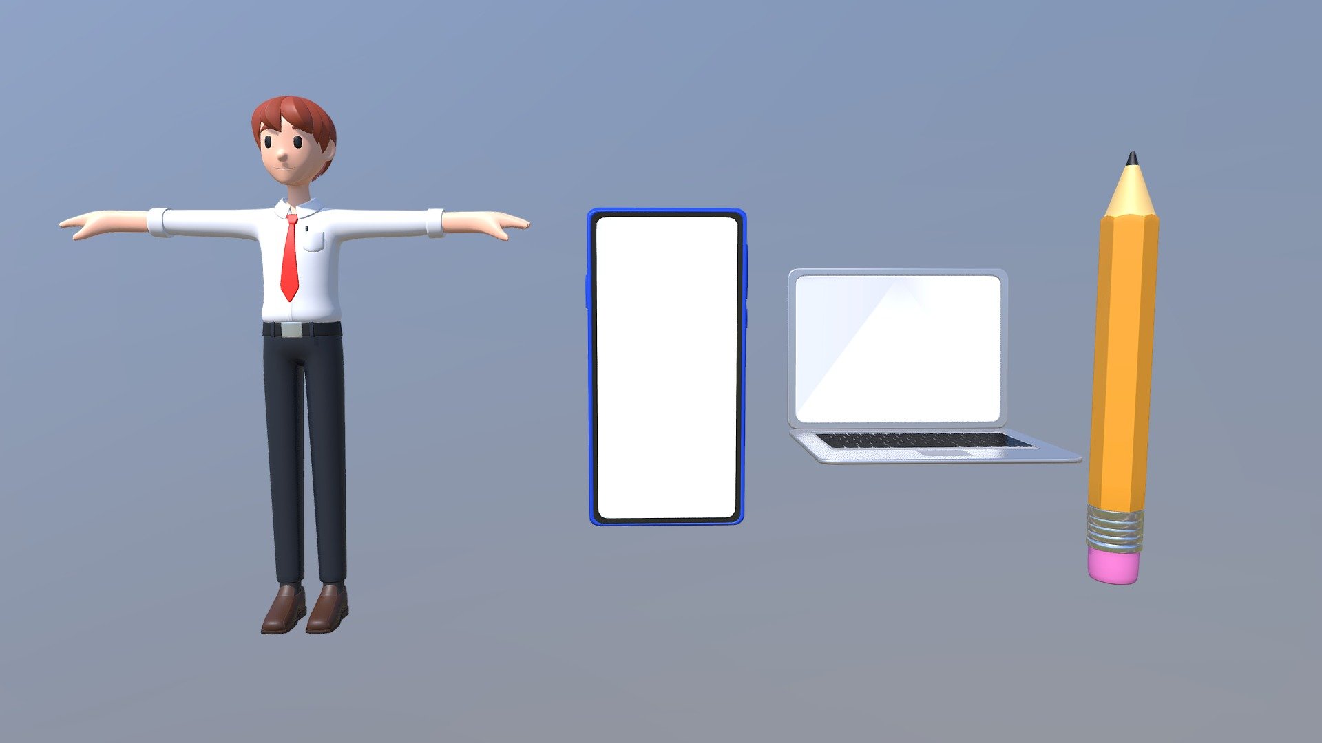 Officeman Infographic 3d Character + Tool 3d model