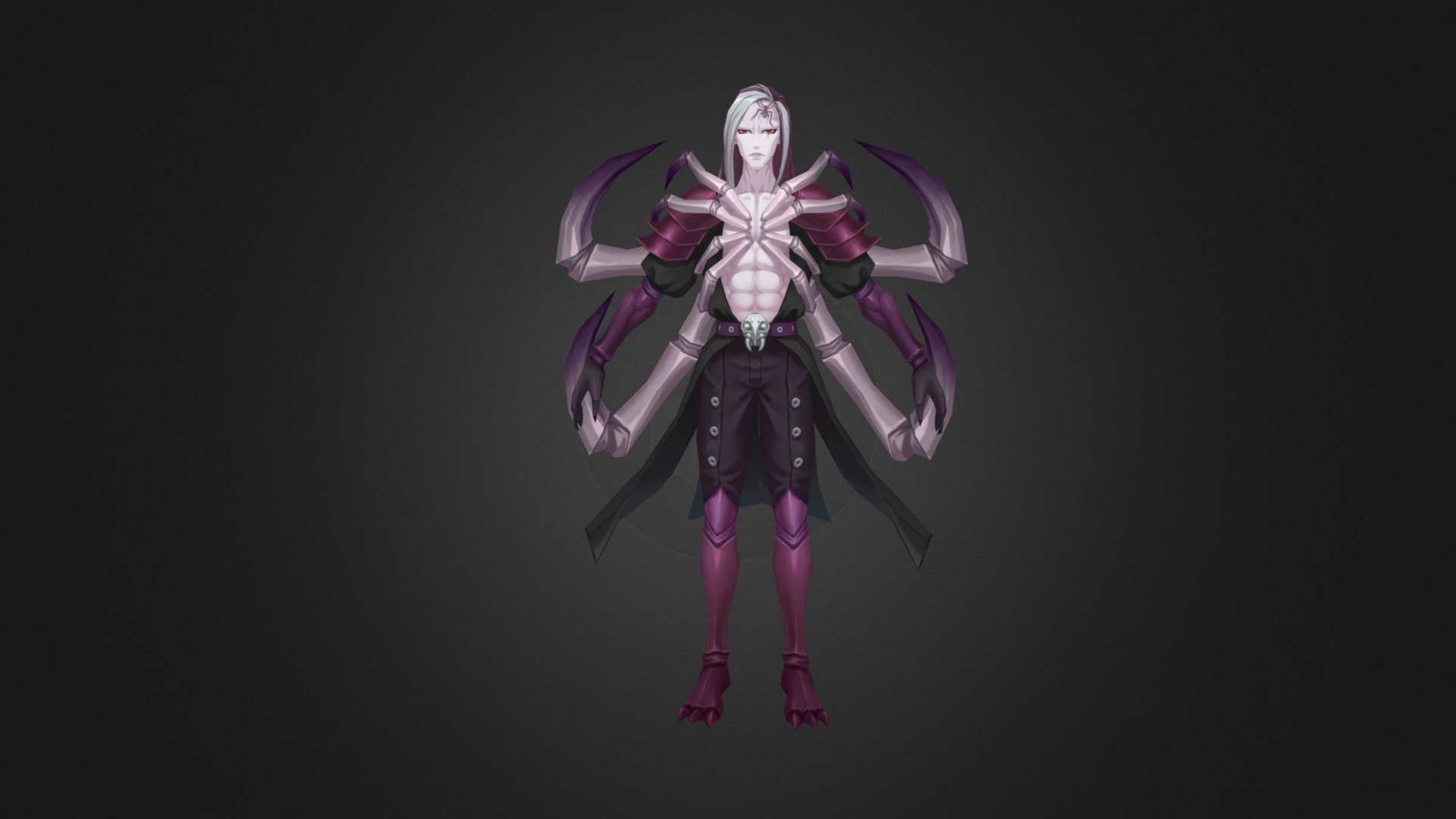 pale anime mutant 3d model