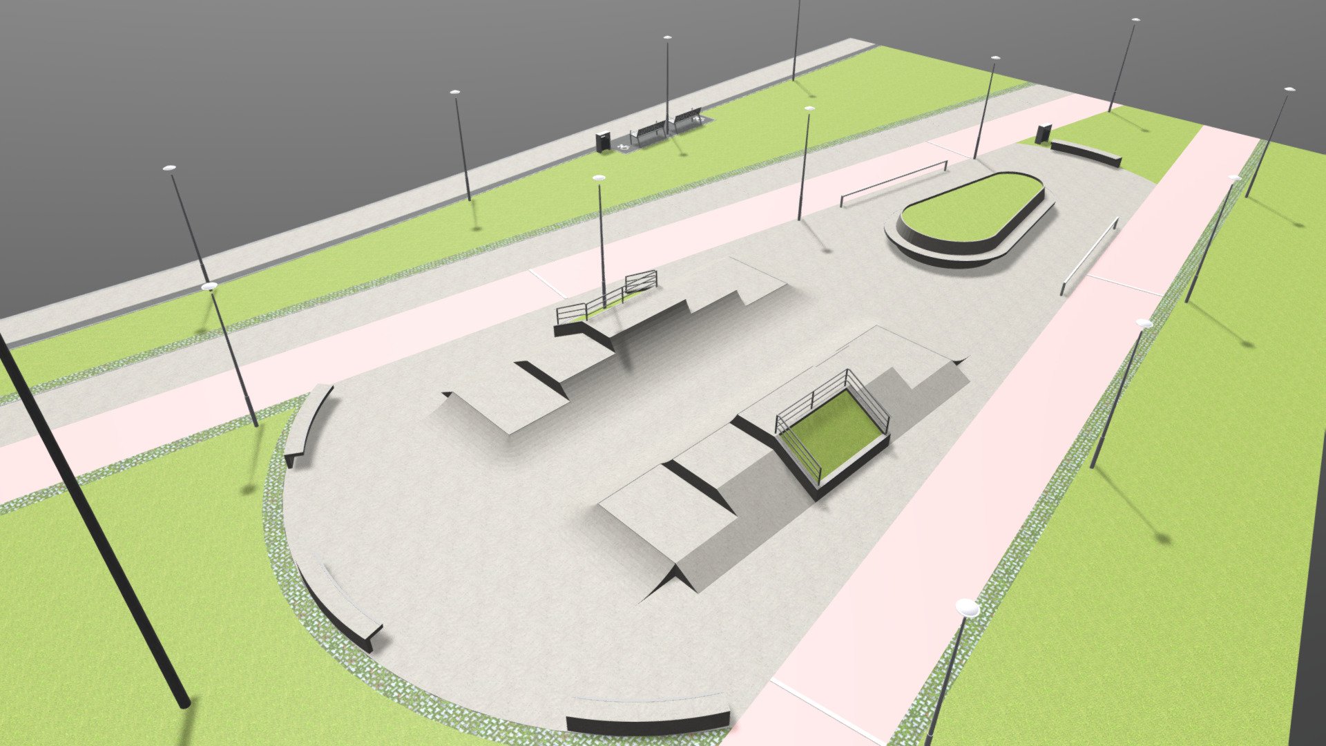 Skatepark Mafil 3d model