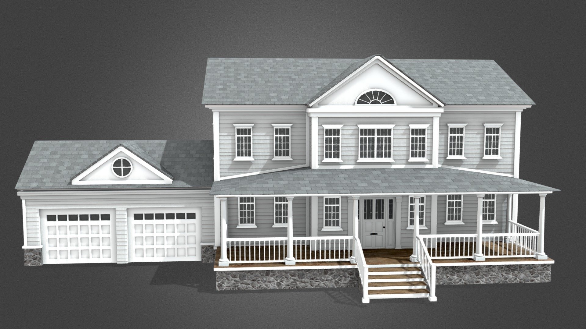 Colonial style House 3d model