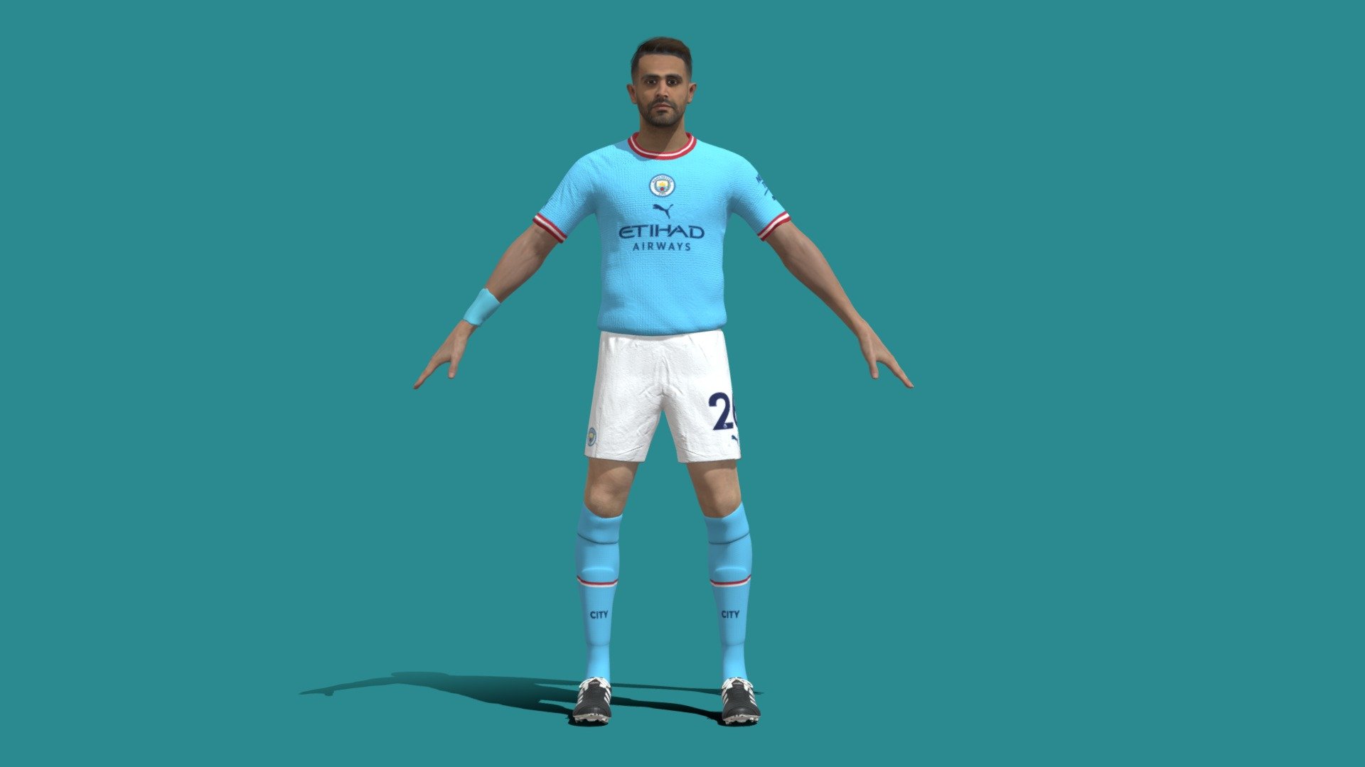 3D Rigged Riyad Mahrez 3d model