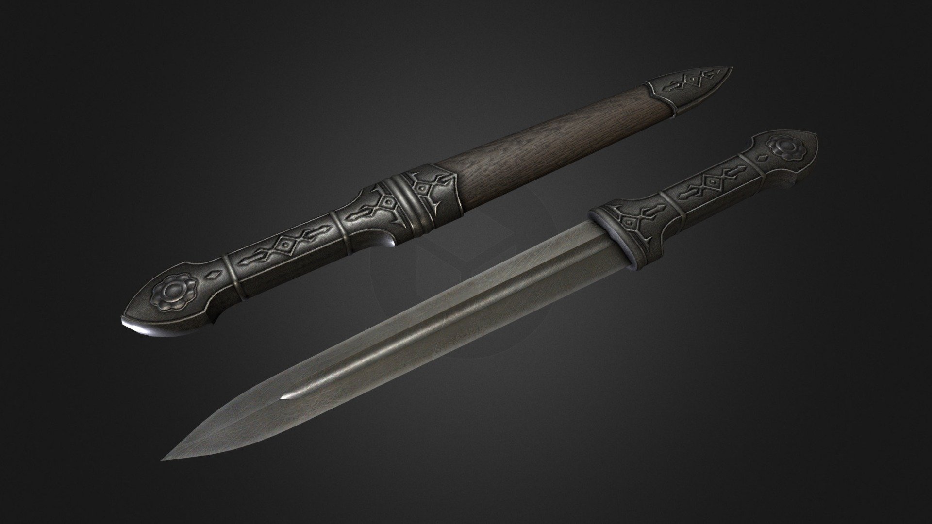 Caucasian dagger 3d model