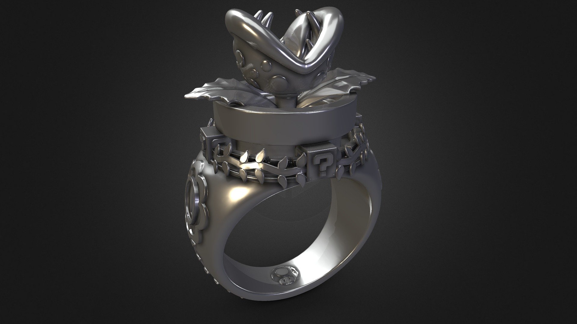 Mario flower ring 3d model