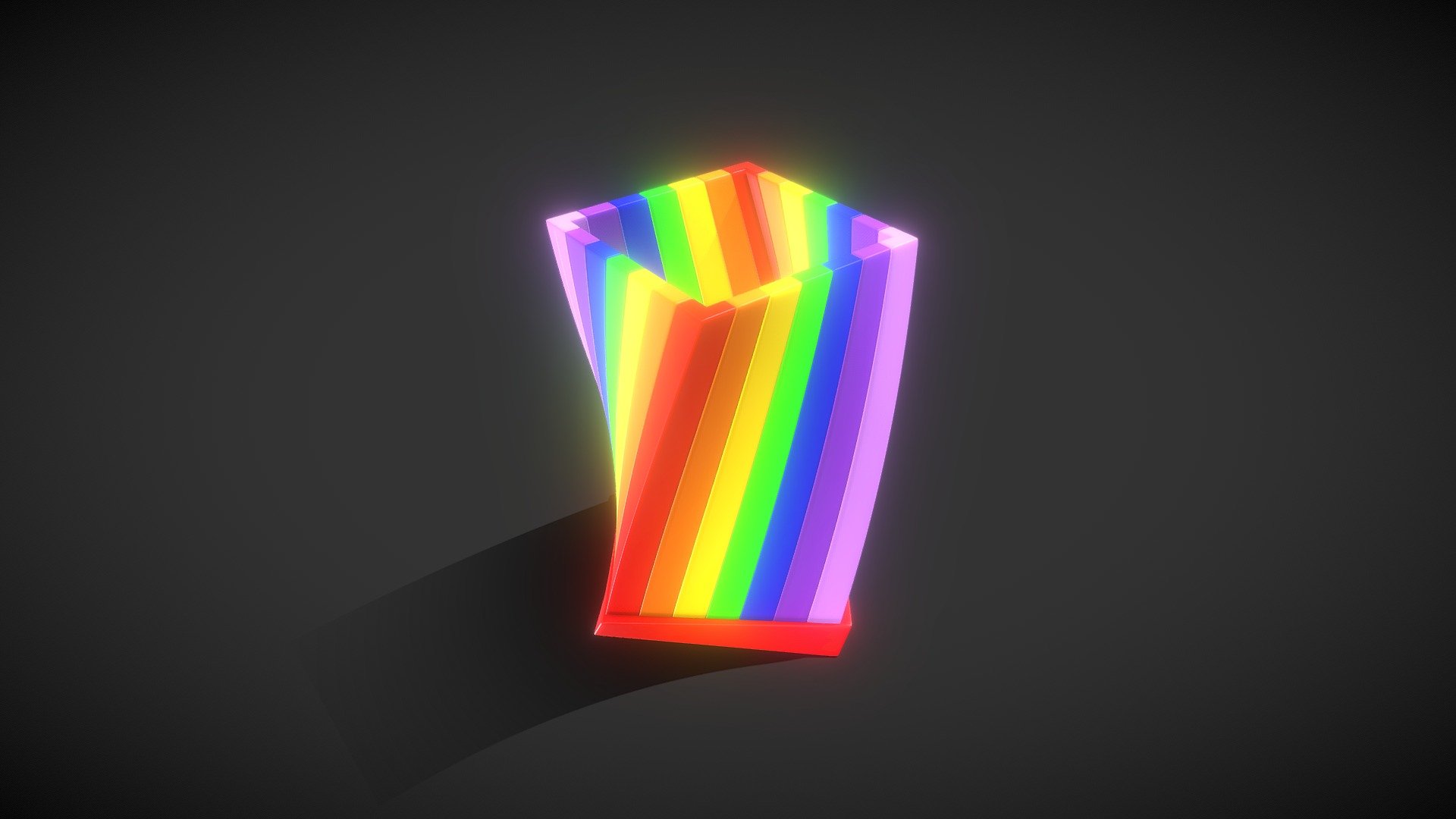 Rainbow Pencil Container 3d model