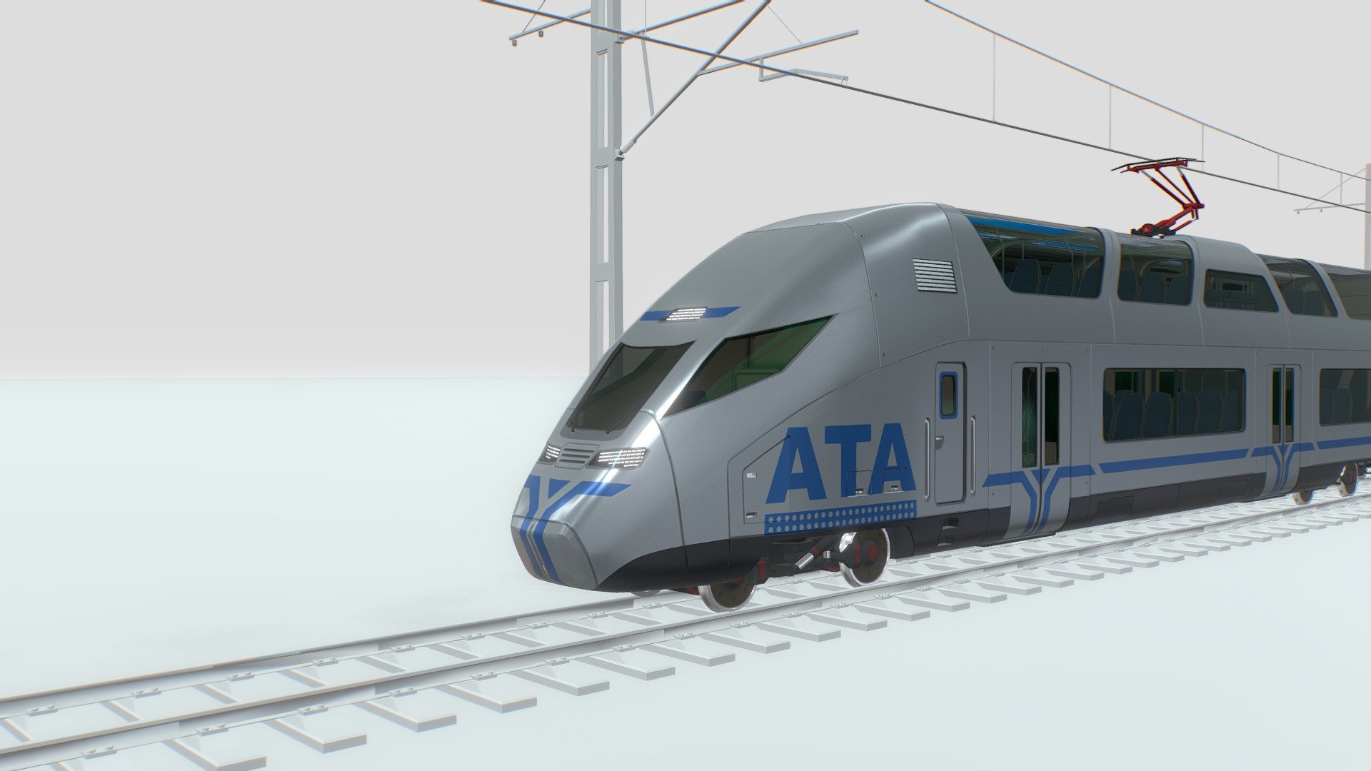 High-speed train 3d model