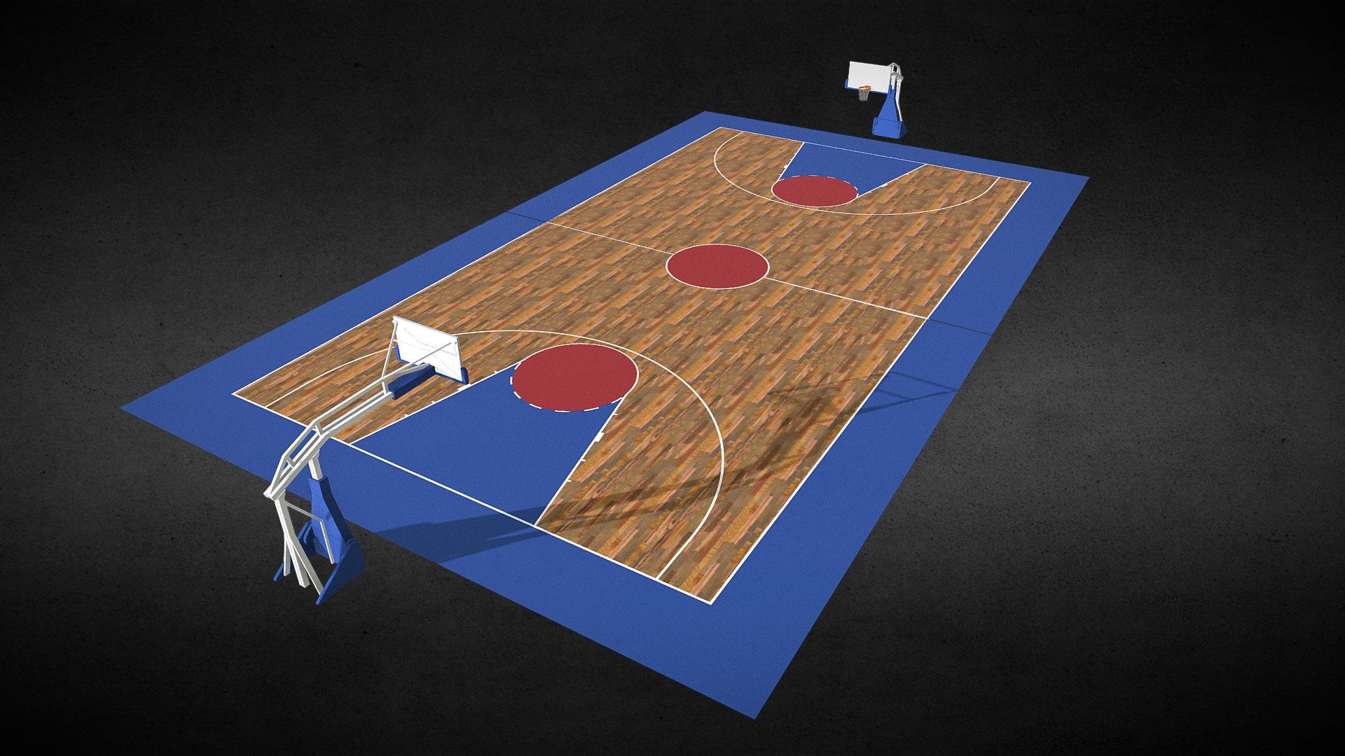 Basketball court (indoor) 3d model