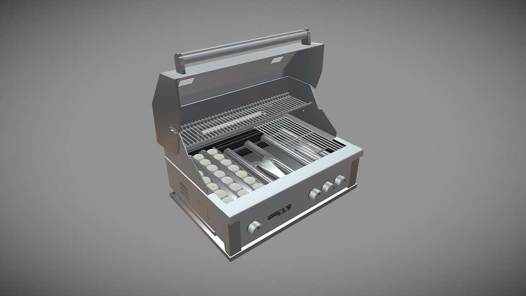 Gas Charcoal Grill 3d model