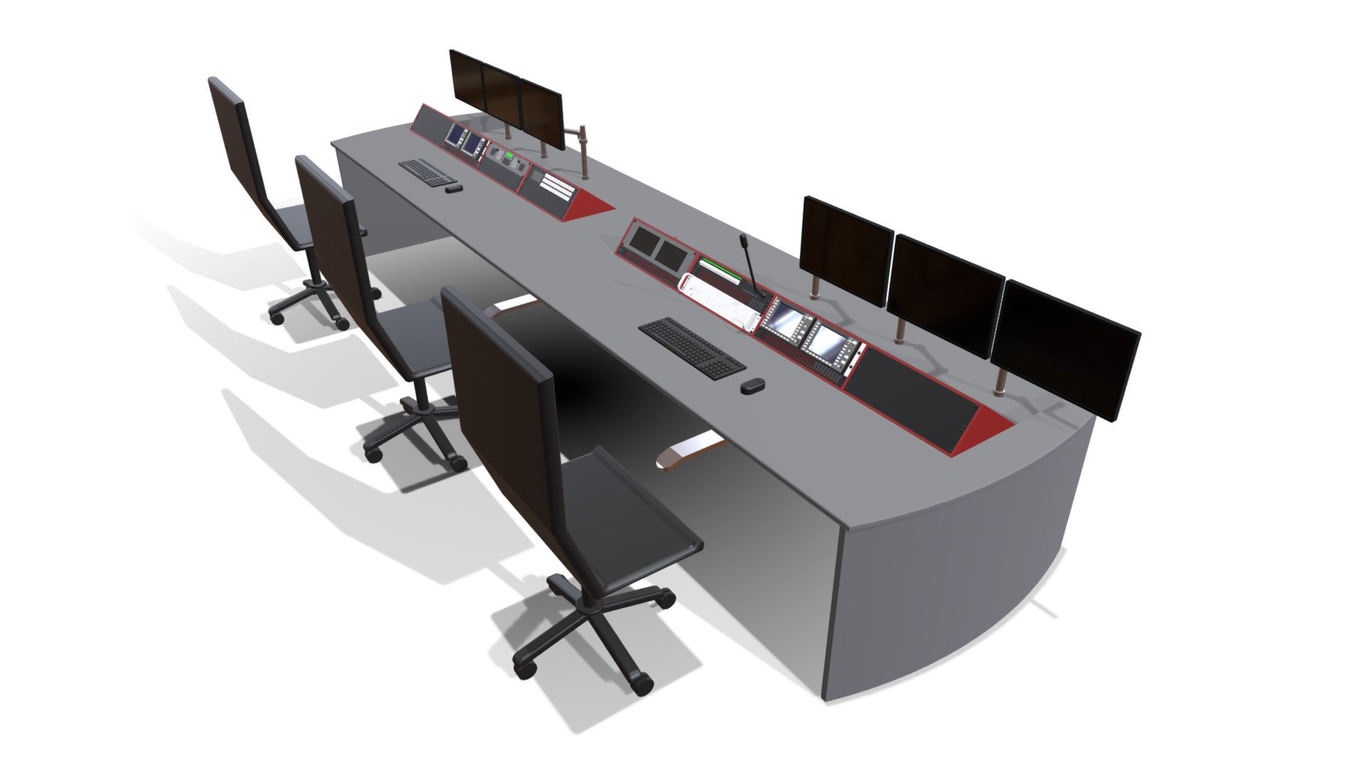 Studio Desk 8 Bay 3d model