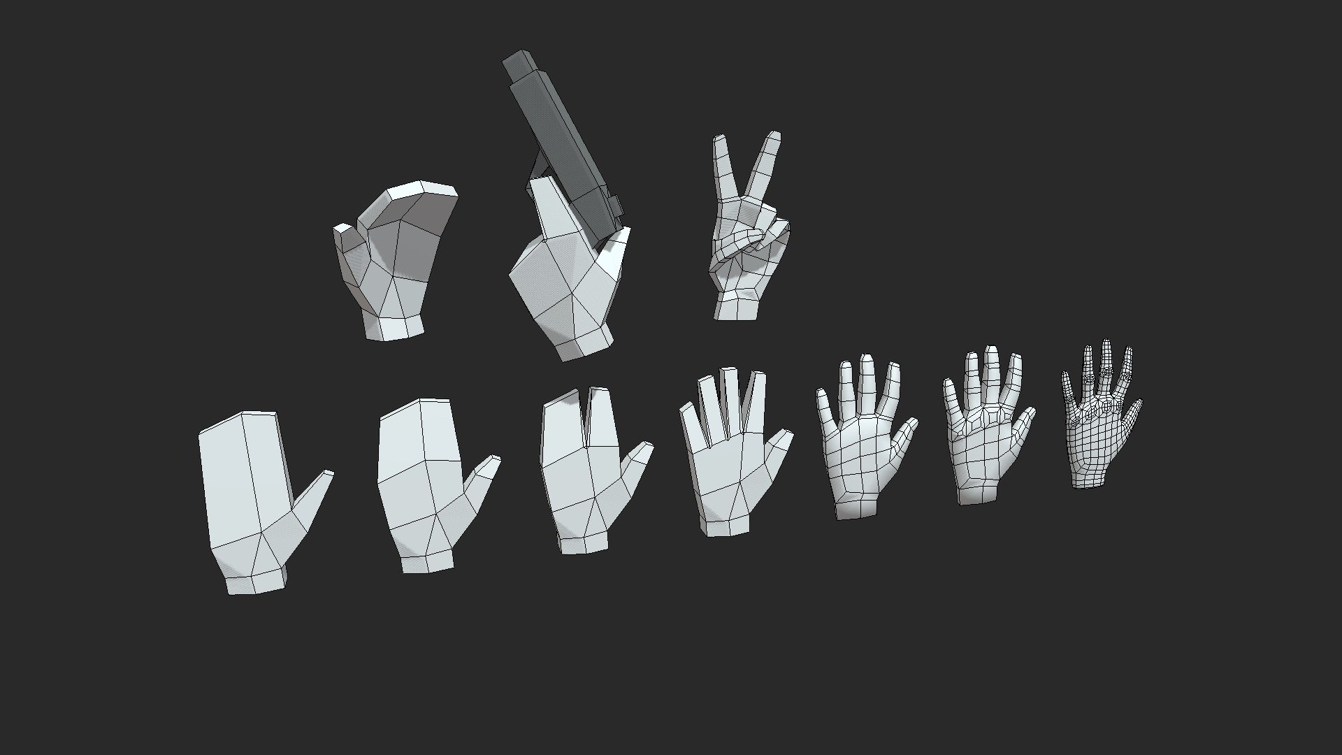 Lowpoly hands 3d model