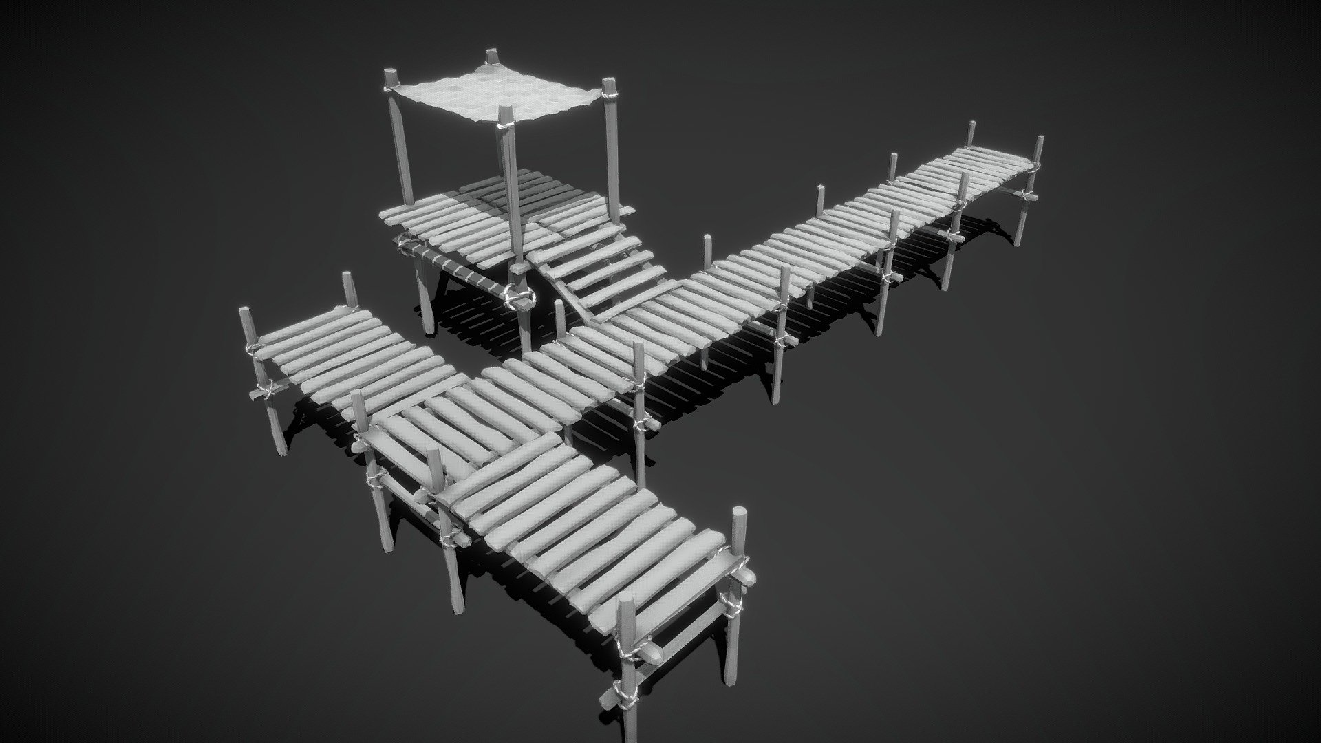 Low-Poly Sea Dock 3d model