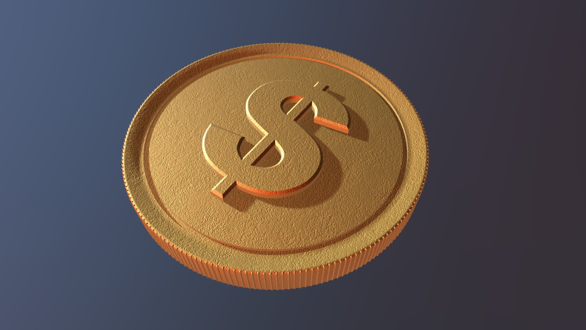 DOLLAR GOLD COIN 3d model