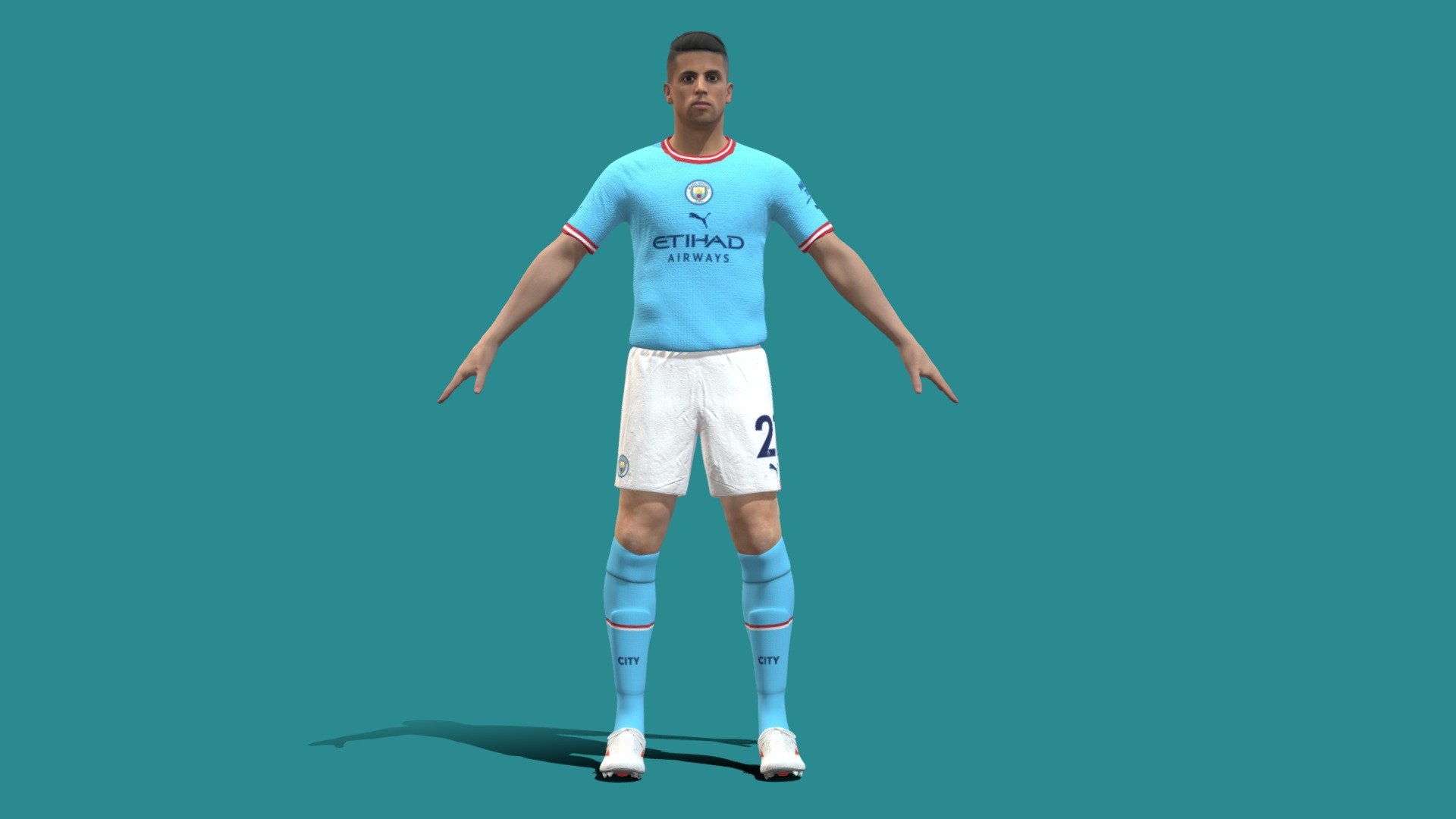 3D Rigged Cancelo Manchester City 3d model