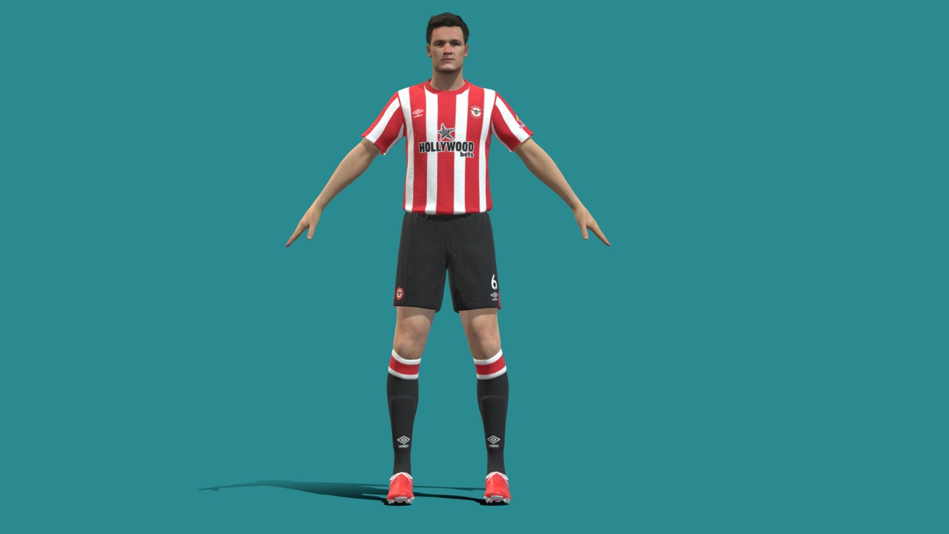 3D Rigged Christian Nørgaard Brentford 3d model