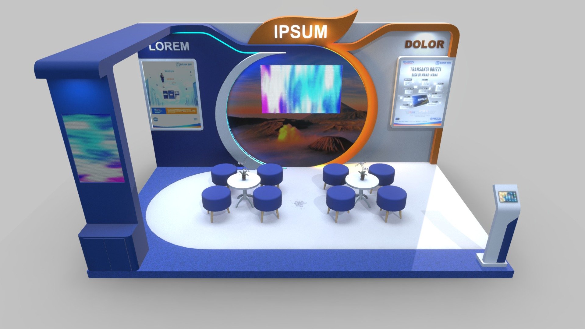 #2 Exhibition Stand Model 5x3m 3d model