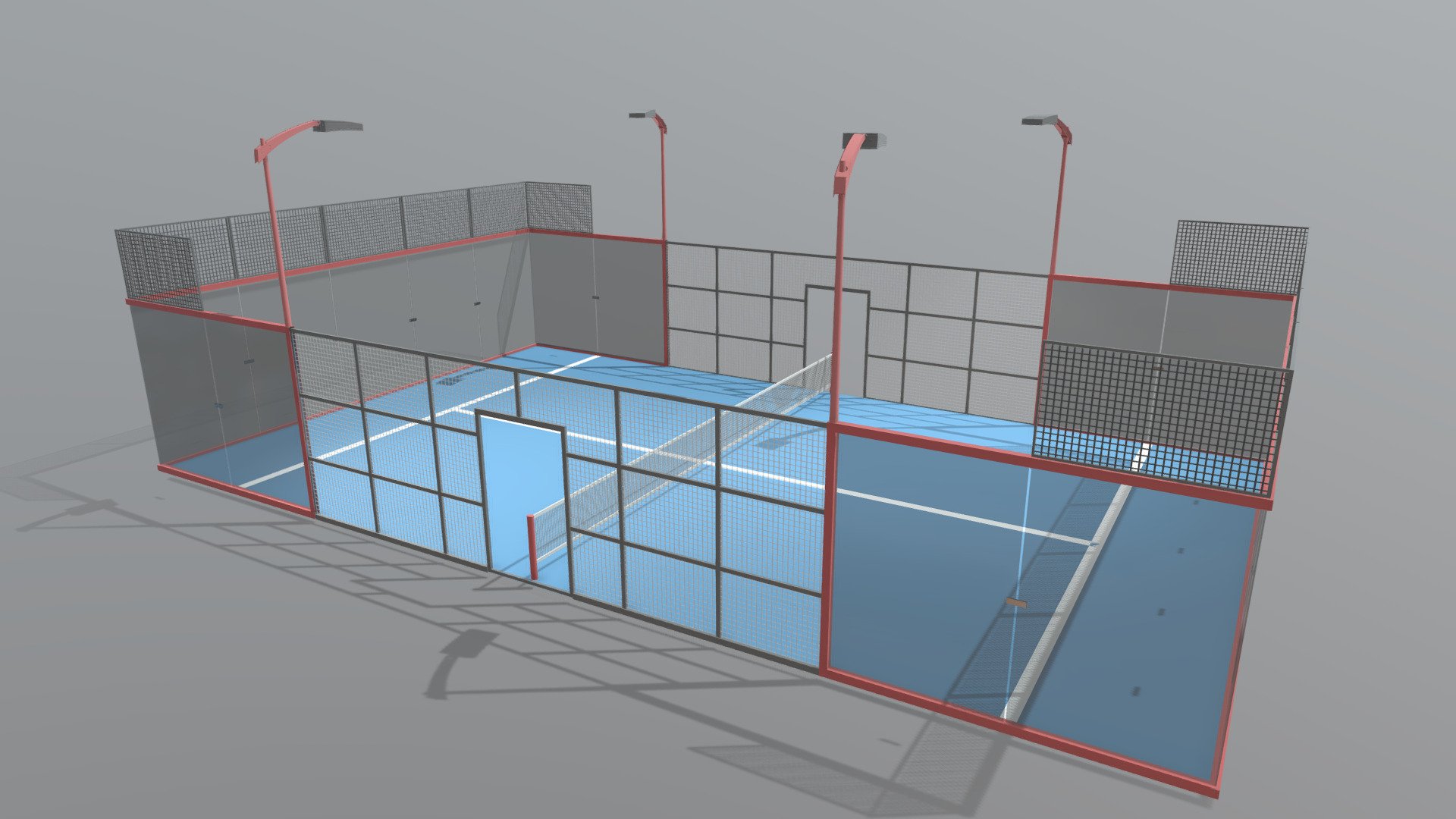 Padel court 3d model