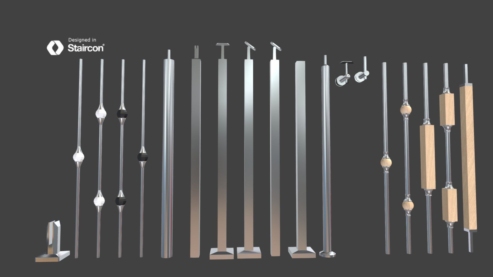 US_Balusters Stainless Steel 3d model