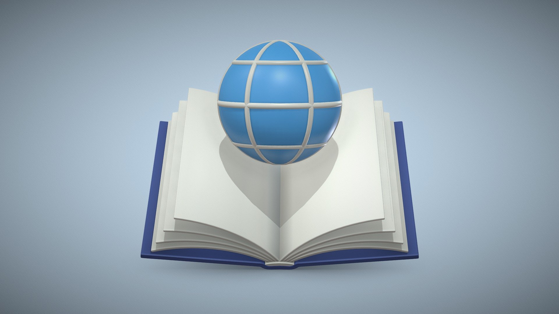 Social studies (Book and globe) cartoon 3D icon 3d model