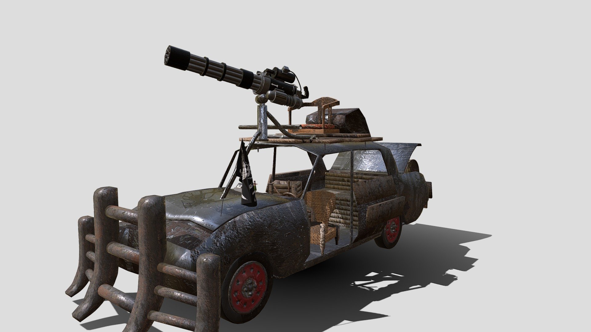 Post apocalyptic car 3d model