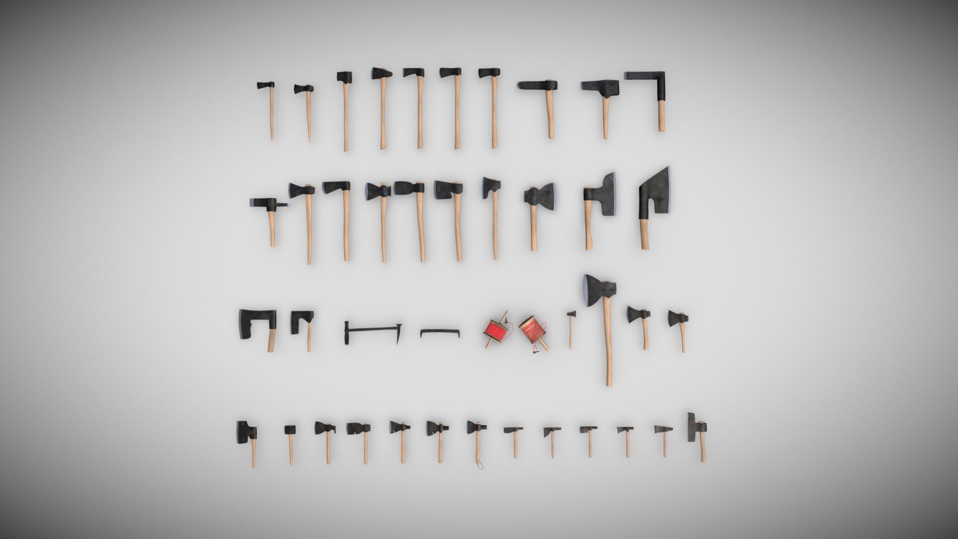 Axes and Hatchets Museum Pack 3d model