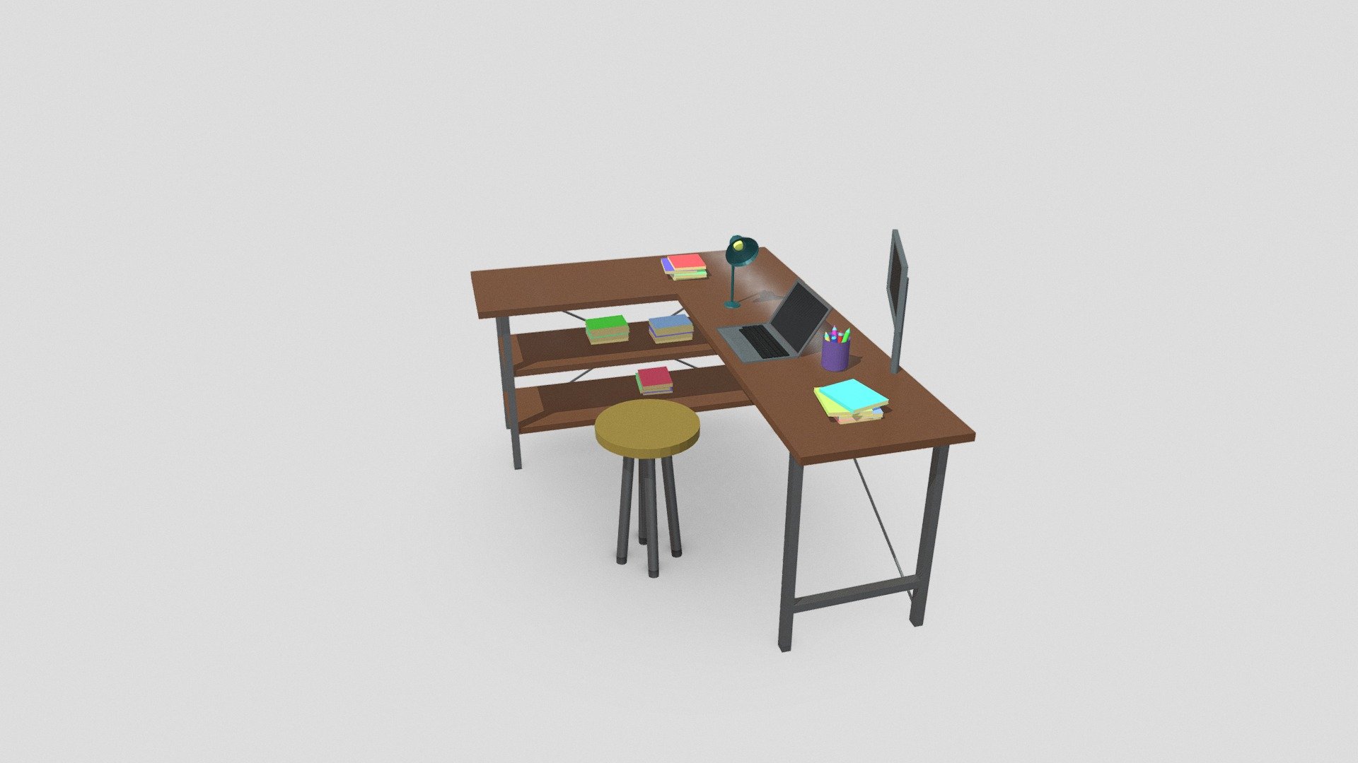 laptop home office 3d model