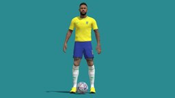 3D Rigged Neymar Brazil Worldcup 2022