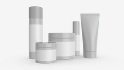 Body Skin Care Set Mockup