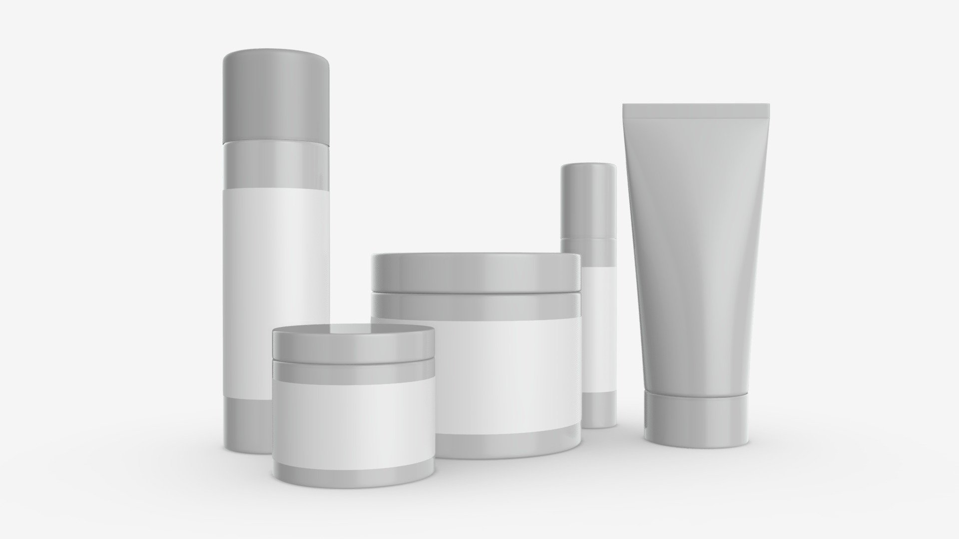 Body Skin Care Set Mockup 3d model