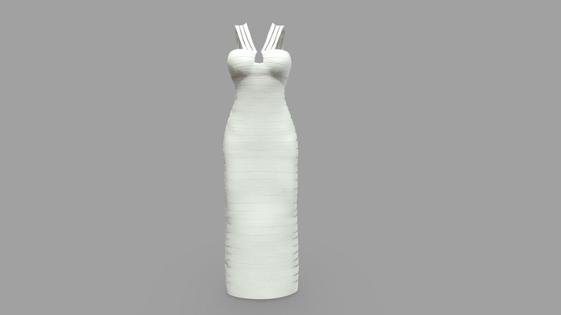 Cutouts Long Bandage Dress 6 Textures 3d model