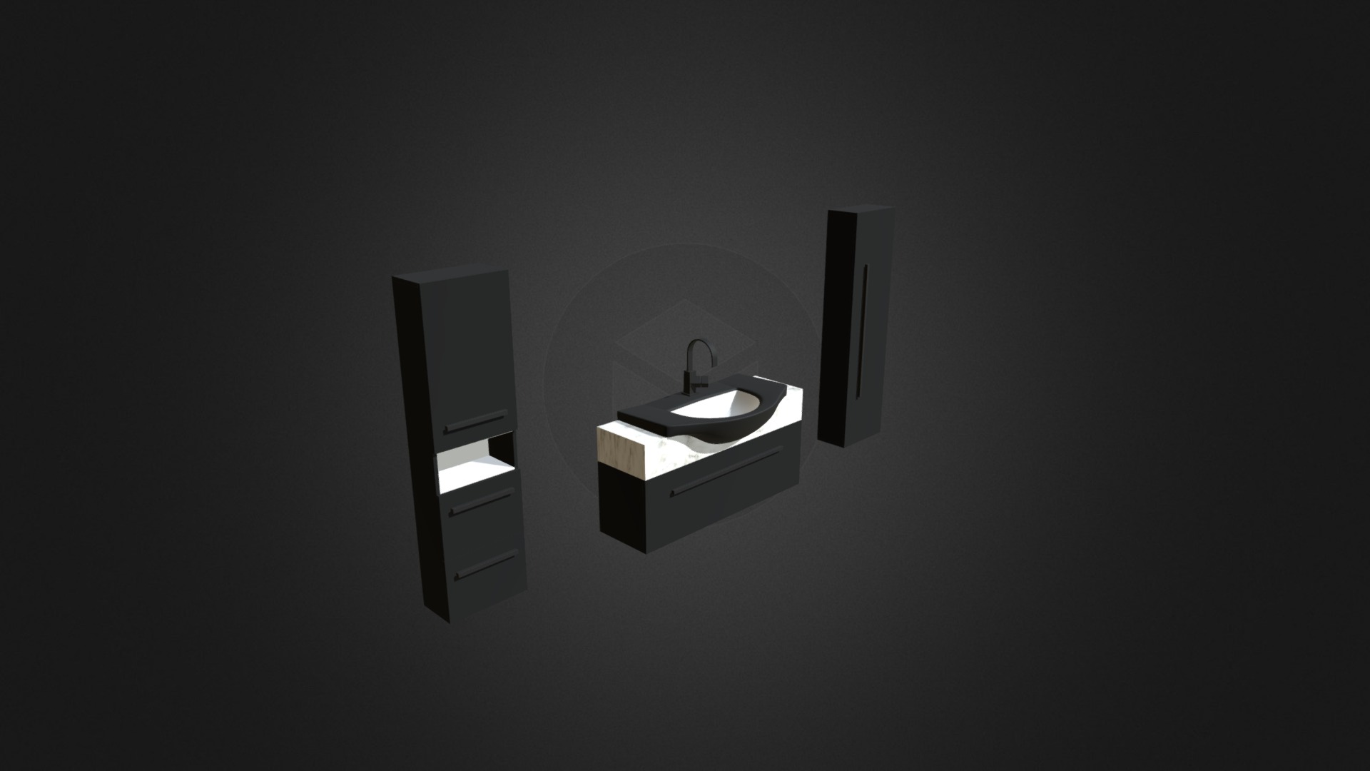 Bathroom Furniture Set 3d model