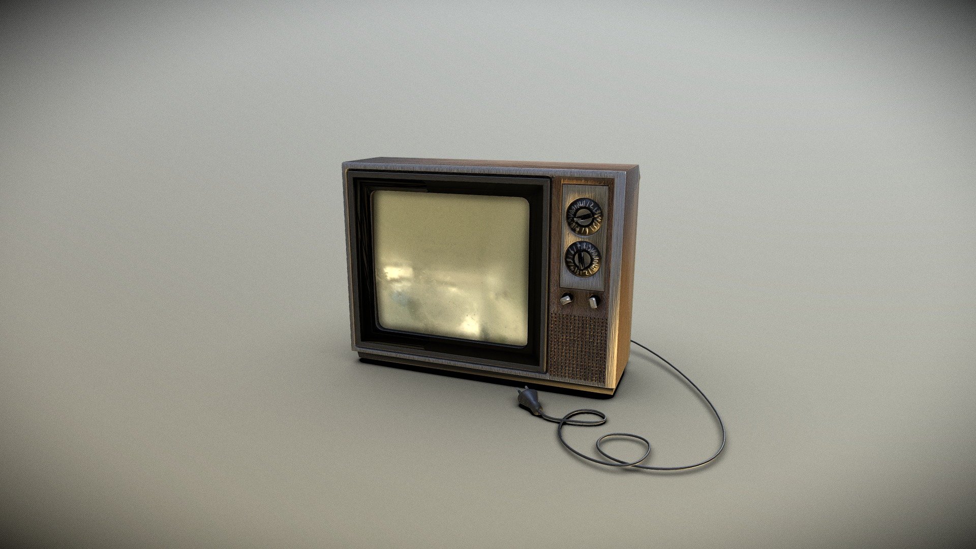 Retro CRT Tv, 80s 3d model