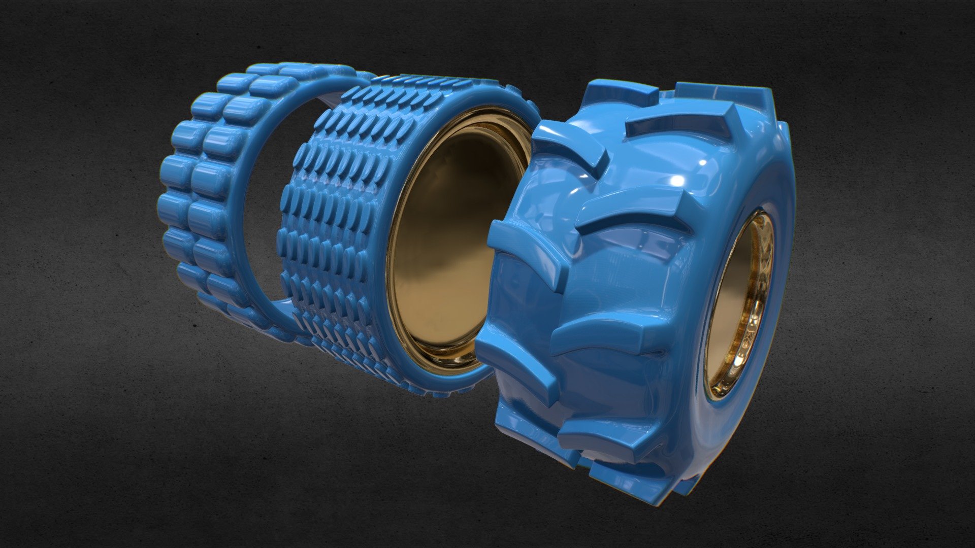 High poly Big Tires 3d model