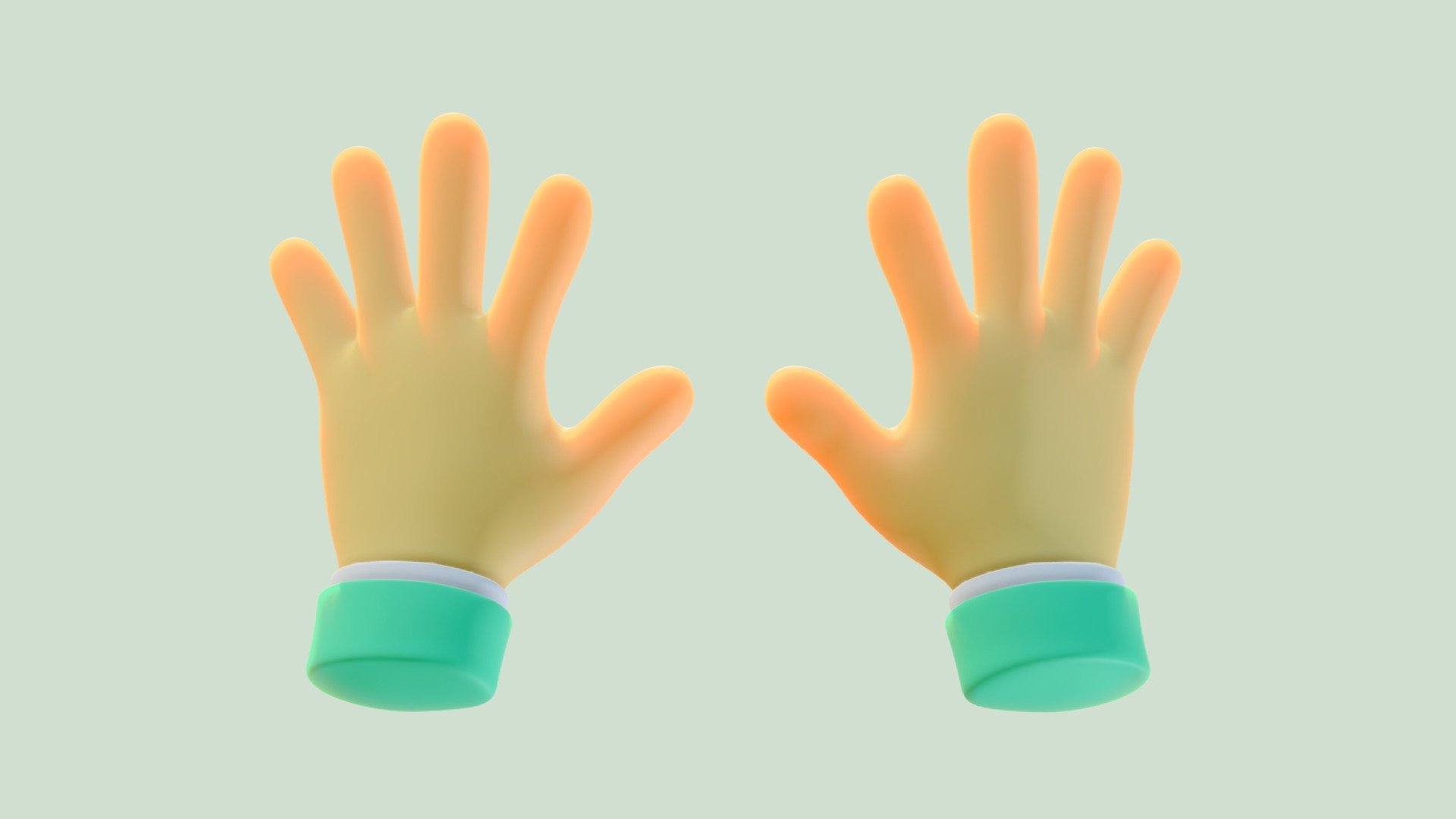 Toon Hands 3d model