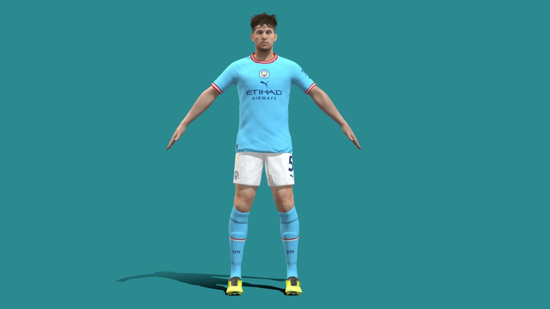 3D Rigged John Stones Manchester City 3d model