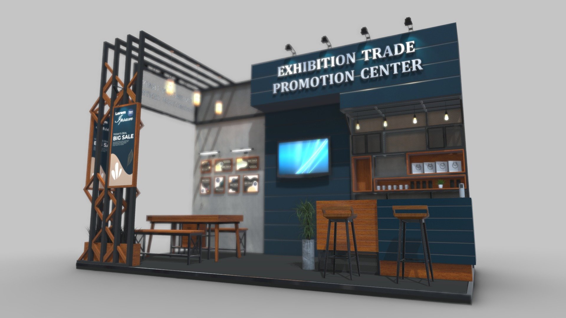 EXHIBITION STAND KMN 6x3m 3d model