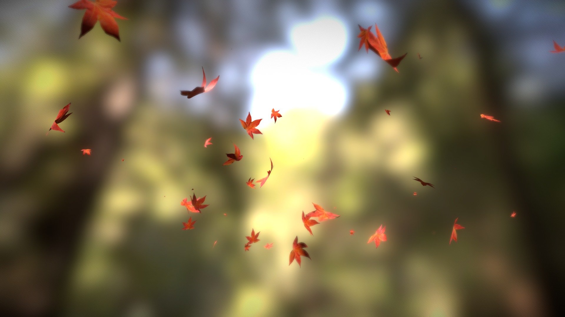 Fall leaves animation 3d model