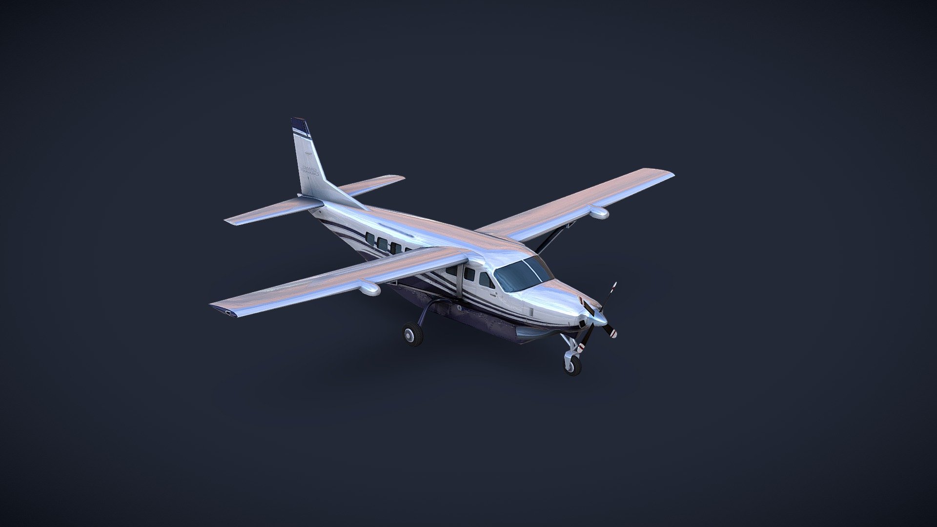 Cessna 208 Caravan Low-poly VR PBR 3d model